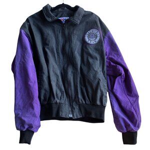 VTG 90s Colorado Rockies 1993 Inaugural Year Jacket Men's XL Black & Purple MLB